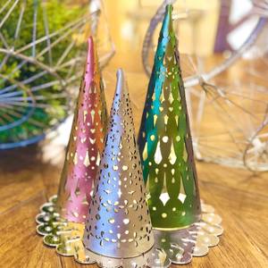 Multi-Color Star Pattern Metal <b>Tealight</b> Holder for Home Decoration for Christmas Tabletop and Decor from India - Product Image 3