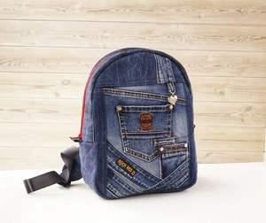 Mochila de Mezclilla Champ King de Primera Calidad, 100% Algodón, 300g, Moda Ecológica, Hecha a Mano, Estilo Vintage, Casual, Venta al Por Mayor - Product Image 1