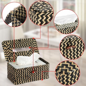 Boîte à mouchoirs en herbe de mer, boîte de rangement tissée à la main, écologique, naturelle, décoration intérieure et extérieure, vente en gros du Vietnam - Product Image 4