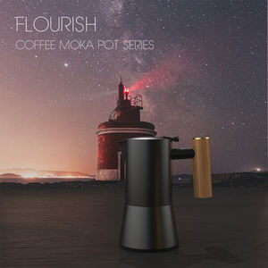 DHPO Écologique Scandinave Minimalisme Style Conception Unique De Qualité Alimentaire En Acier Inoxydable 304 Espresso Moka Pot Couvercle En Bois De Noyer - Product Image 3