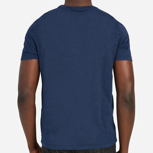 2022 nouveaux hommes bleu couleur à manches courtes col rond T-Shirt pour hommes votre propre conception DTG impression Logo conception microfibre t-shirt - Product Image 3
