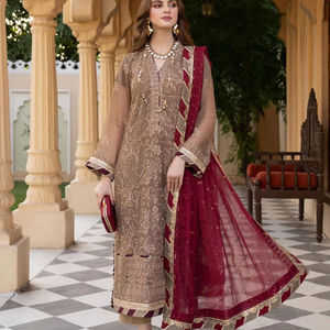 2025เดรสทางการแบบไม่มีตะเข็บชุดเดรสปาร์ตี้ออกแบบใหม่ชุดเดรสซาลวาร์คาเมซอินเดียทำงานด้วยมือ - Product Image 1