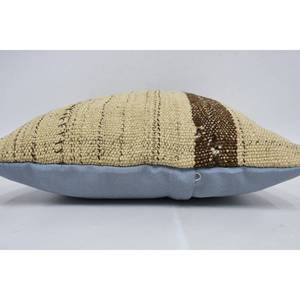 Beige Wool Woven Eco Friendly Non-Slip Luxury Vintage Embroidered Fluffy Rustic <b>Throw</b> <b>Pillow</b> 14x14 Inch for Floor Use - Product Image 5