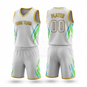 Maillots de basket-ball en gros, uniformes respirants 100% polyester, vêtements de sport, uniformes d'équipe personnalisés OEM, ensembles grande taille - Product Image 5