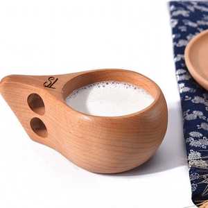 ถ้วย Kuksa ทำจากไม้แบบดั้งเดิมแก้วชากาแฟสำหรับเดินป่าตั้งแคมป์เดินทางเดินป่ากลางแจ้ง - Product Image 4