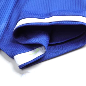 Demi manches personnalisé adulte football garçons Football Kit hommes vêtements d'entraînement sportif bleu blanc couleur col en V Style football uniformes - Product Image 4