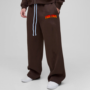 Venta al por mayor precio asequible de moda contraste de color cordones pantalones de chándal personalizado bordado logotipo lavado pantalones holgados de los hombres - Product Image 1