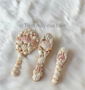 Vietnam Handmade Seashell Hairbrush <b>Natural</b> Shell <b>Hair</b> Care Accessory Premium - Product Image 3