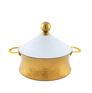 Argent fini nouveauté tendance forte demande casseroles chaudes pour servir utilisation dessus de table décor métal casserole Hotpot - Product Image 4