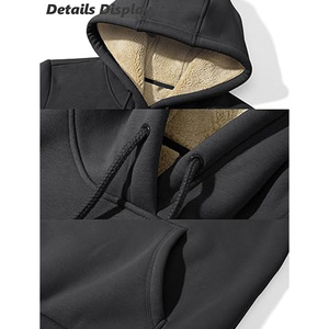 Sweat à capuche uni personnalisé à épaules décontractées avec cordon de serrage Sweats à capuche décontractés pour femmes - Product Image 4