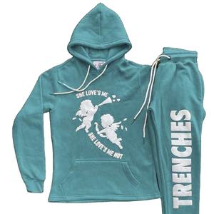 Ensemble de survêtements et de joggings en molleton 100 % coton pour homme, qualité professionnelle, personnalisé, style streetwear thermique, avec cordon de serrage - Product Image 1