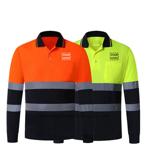 De secado rápido transpirable con rayas reflectantes mejor ropa de trabajo de alta calidad ligero personalizable hombres Hi Visible Polo - Product Image 2