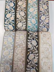 Venta al por mayor de encaje de tul de estilo étnico Vintage bordado floral artesanía borde colorido malla bordado encaje ajuste - Product Image 3