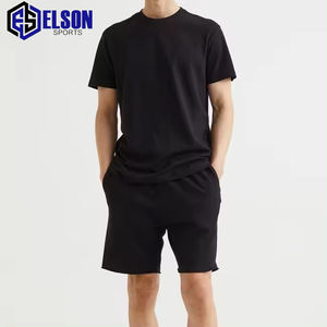 Cheap Price Summer Wear Custom Logo Design Breathable 100% Cotton Polyester Sports Wear Plus Size <b>Men</b> <b>T</b>-<b>shirts</b> and Shorts Set - Product Image 4