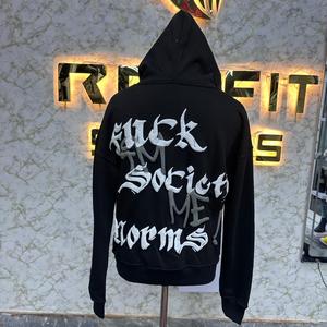 Sweat à capuche zippé avec logo personnalisé le plus demandé Puff Printed fabriqué en usine prix bon marché sweats à capuche pour hommes vente à chaud - Product Image 4