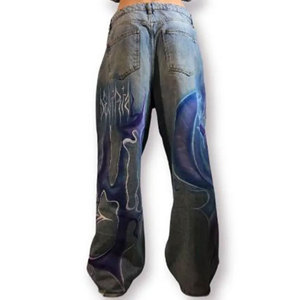 Jean droit multi-poches pour homme, coupe classique, design uni, logo personnalisé imprimé, 100 % coton, respirant et léger - Product Image 6