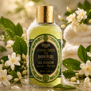 Gel Douche Élégant au Thé Vert Jasmin de Qualité Supérieure UE, Lavant Corporel Artisanal de Luxe, Hydratant Naturel pour Soin Quotidien - Product Image 1