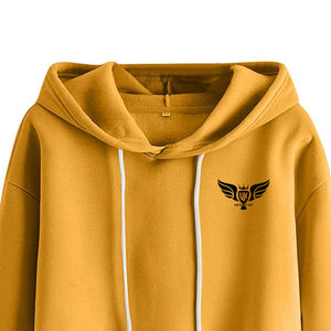 เสื้อฮู้ดครอปสีเหลืองมัสตาร์ดสำหรับผู้หญิง เสื้อแขนยาวแบบสวมหัวมีฮู้ด |   ชุดลำลองแนวสตรีทแวร์และแอธลีเชอร์ - Product Image 4