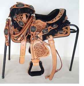 Selle de cheval de course occidentale Tack meilleur produit abordable pour Western Pleasure Trail Cowboy cuir - Product Image 1