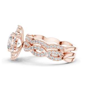 Bague en diamant de laboratoire rond brillant et en cluster de 2,538 carats pour femme, clarté VVS-VS EF, or 18 carats, 14 carats, 10 carats et argent 925, rose - Product Image 6