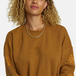 Sweat-shirt à col rond décontracté solide coupe ample pour femmes OEM respirant personnalisé - Product Image 4