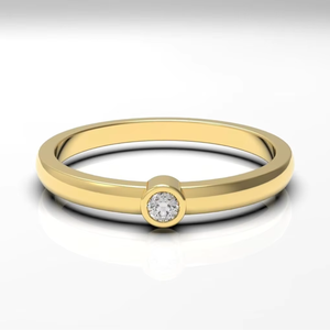 Anillo de Compromiso Solitario de Plata de Ley 925 con Moissanita de 2.00 MM, Chapado en Oro de 18K, Anillo de Boda de Lujo Certificado para Mujer - Product Image 1