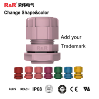 R&R RNCU 2-Loch Poröse Nylon-Niederspannungs-IP68-Wasserdichte Flachloch-Doppel-Eingangs-3/4-Zoll-Kabelverschraubungen