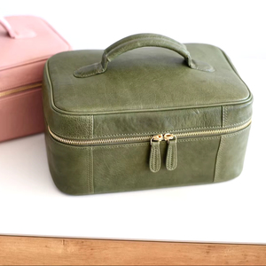 LYG-0054ซิปกระเป๋าเดินทางแบบวินเทจสองชั้นหนังแท้ขนาดใหญ่สำหรับผู้หญิงและเด็กผู้หญิง - Product Image 1