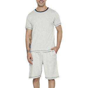 Producto de gran oferta, recién llegado, camisetas y pantalones cortos de manga corta de verano para hombres, conjunto doble de colores en contraste, conjuntos gemelos para hombres para adultos OEM - Product Image 1