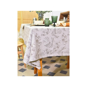 Motif feuille jacquard 100% coton brodé nouveau service OEM ODM nappe certifiée GOTS 60x90 pouces parfaite pour les rassemblements - Product Image 1