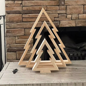 VÉRIFIER L'ARBRE DE NOËL DÉCORATION ÉCOLOGIQUE CADEAU FAIT À LA MAIN Arbre ornemental en bois Fabriqué en cerisier un arbre pour toute saison - Product Image 1