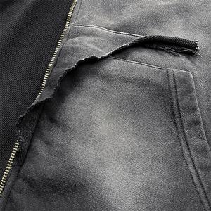 Oversized Zipper Hoodies Oversized Zip Hoodie Custom Acid Wash Heavyweight Cotton Zip up Hoodie - Product Image 5
