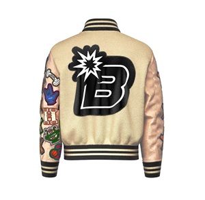 Vente en gros de veste universitaire de haute qualité pour hommes, manches en cuir brodé en chenille, veste universitaire Letterman de baseball personnalisée - Product Image 5