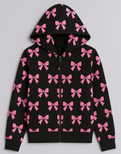 Sweat-shirt à capuche en bambou tissé imprimé en 3D Bow Fashion - Sweat-shirt tendance d'hiver à motif graphique style streetwear pour femmes et hommes ODM - Product Image 1