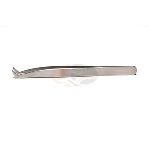 Pince à épiler pour extensions de cils Jackbilly JB-092, type L, volume, 11,5 cm, pointe de 8 mm, acier inoxydable, prise en main parfaite, manche uni, mat - Product Image 1