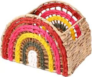 Panier en jacinthe d'eau fait à la main, organisateur décoratif prêt pour les cadeaux, léger et durable, exportateur en gros - Product Image 1