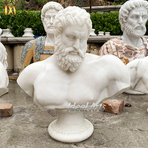 Busto de Hércules de Mármol Multicolor para Decoración de Jardín Exterior, Mesa Interior y Hogar - Product Image 4