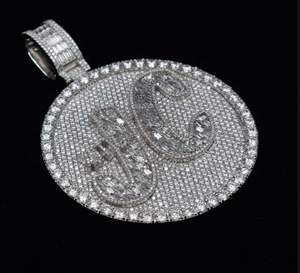 Premium Quality Silver Plated Zinc Alloy Hip Hop Pendant with Custom Logo Iced Out Rapper Necklace <b>Diamond</b> Certified for Unisex - Product Image 4