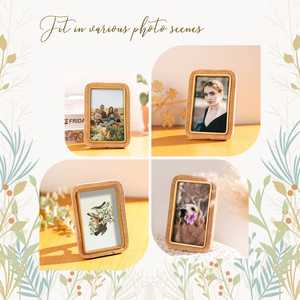 Cadre photo en bois massif 5x7 personnalisé fabriqué au Vietnam avec décor de table de ferme rustique en rotin tissé à la main - Product Image 3