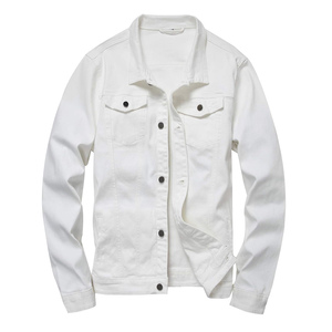 Veste en jean décontractée pour homme, printemps, coupe slim, lavée, bouton personnalisé, veste coupe-vent en jean, service OEM - Product Image 4