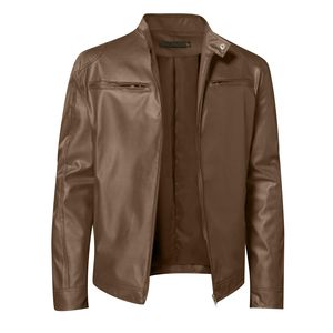 Luxueux hommes peau de mouton Faux Biker vestes longue fermeture éclair avant haute rue automne hiver mode veste en cuir à glissière pour hommes - Product Image 5