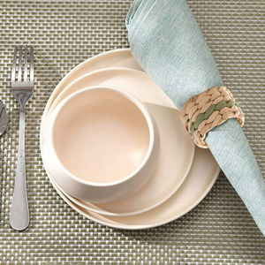 Article chaud verres 8 pièces jacinthe d'eau rond de serviette pour la décoration de Table rustique Thanksgiving tresse pour nappe de mariage - Product Image 3