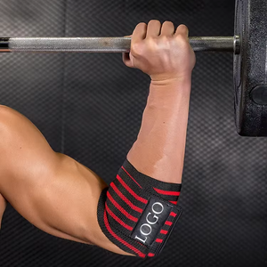 Couvre-coude de sport OEM à basse quantité minimale de commande Couvre-coude pour genoux Sangles de coude réglables Gym Haltérophilie Couvre-coude pour unisexe - Product Image 5