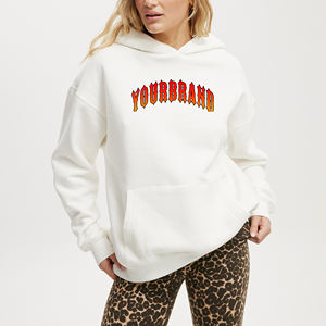 Sudaderas con capucha de mujer hechas a medida 100% algodón 360 GSM Otoño/Invierno ropa informal logotipo impreso personalizado frente 3D bordado sudadera - Product Image 1