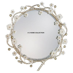 Miroir mural élégant et haut de gamme, design feuillage doré, pour la décoration de la maison, vaisselle, bureau, à bon prix - Product Image 5