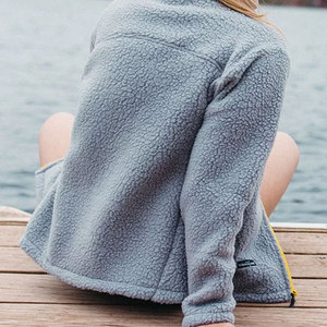 Veste en laine sherpa doublée de qualité supérieure, personnalisée, formelle, pour l'extérieur, chaude, respirante, coupe-vent, avec fermeture éclair intégrale et poches - Product Image 2