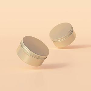 Pot à crème cosmétique rond en métal de style européen fait à la main avec couvercle, finition optimale pour la personnalisation de vos pots à crème - Product Image 1
