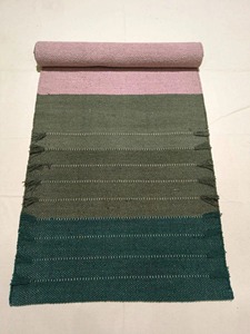 Tapete de Ejercicio de Algodón Tejido a Mano, Degradado Verde, Rectangular, Antideslizante, 5MM de Grosor, Estilo Contemporáneo, para Uso en Casa y Viajes - Product Image 5