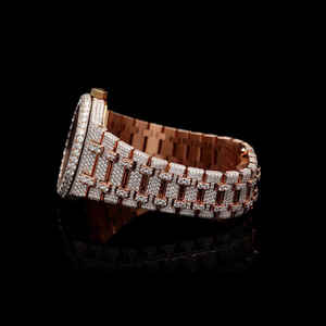 Excelente calidad Unisex Iced out Watch VVS Clarity Diamond Studded con movimiento de lujo ETA Banda de acero inoxidable de la India - Product Image 6