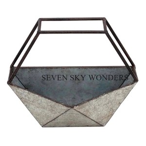 Home and Living Room Galvanized Wall <b>Hanging</b> <b>Planter</b> Pot Farmhouse Style <b>Indoor</b> Outdoor Flower Pots and <b>Planter</b> for Garden Decor - Product Image 1